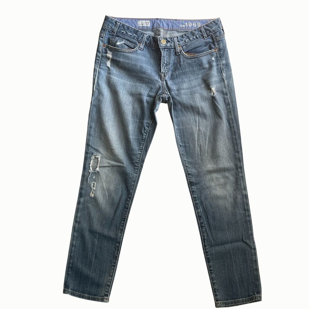 Gap Always Skinny Jeans Straight Medium Wash Cotton Blend Women's Size 29 8